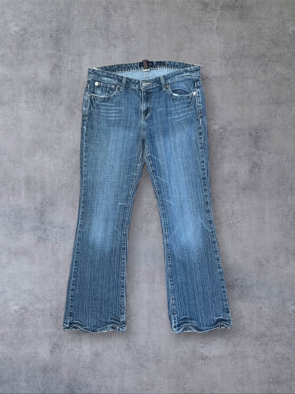 Vintage y2k Aeropostale Sz 11/12 S Stretch Flare Pinstripe Wash Low Rise Jeans